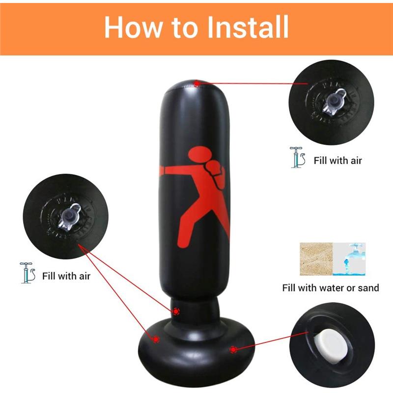 Inflatable Boxing Punching Bag, Fitness Punching Bag