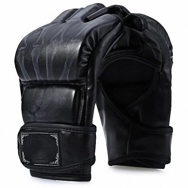 1 Pair PU Leather Half Finger MMA Fighting Boxing Gloves for Sanda Sandbag with Cartoon Talons Image